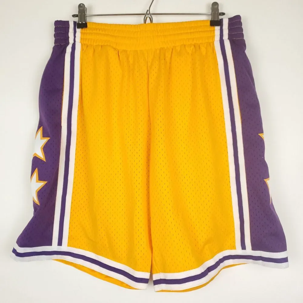 1972 NBA All-Star West Mitchell &‎ Ness Large Jersey Shorts Yellow Purple NWT